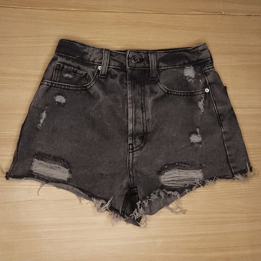 Wild Fable Womens Black High Rise Cutoff Denim Shorts 00